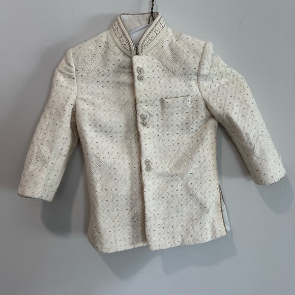 Gold and Cream Toddler Indian Formal Outfit - Picture 2 of 9